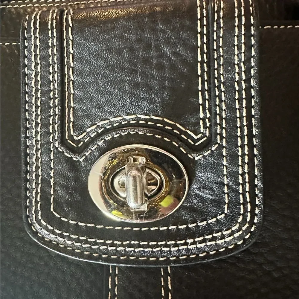 Coach Black Pebble Leather Tote Bag